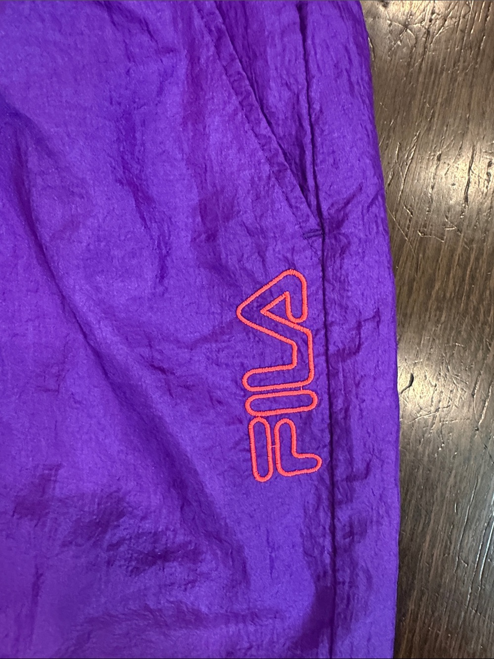 Vintage 80s Fila Vibrant Purple Track Pants with Pink Logo - Picture 4 of 10